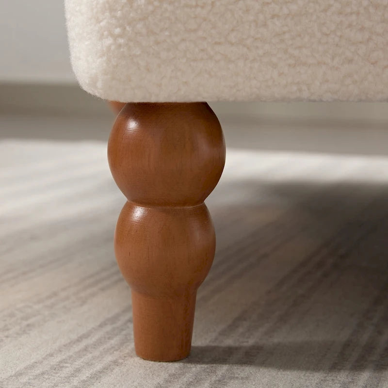 White 37.8 Velvet Accent Chair with Lumbar Support