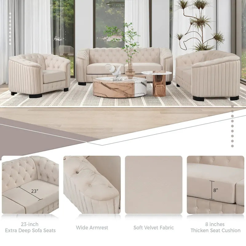 64.3 samtbezogenes Zweisitzersofa, modernes Loveseat mit dicker abnehmbarer Sitzauflage, 2-Personen-Sofa