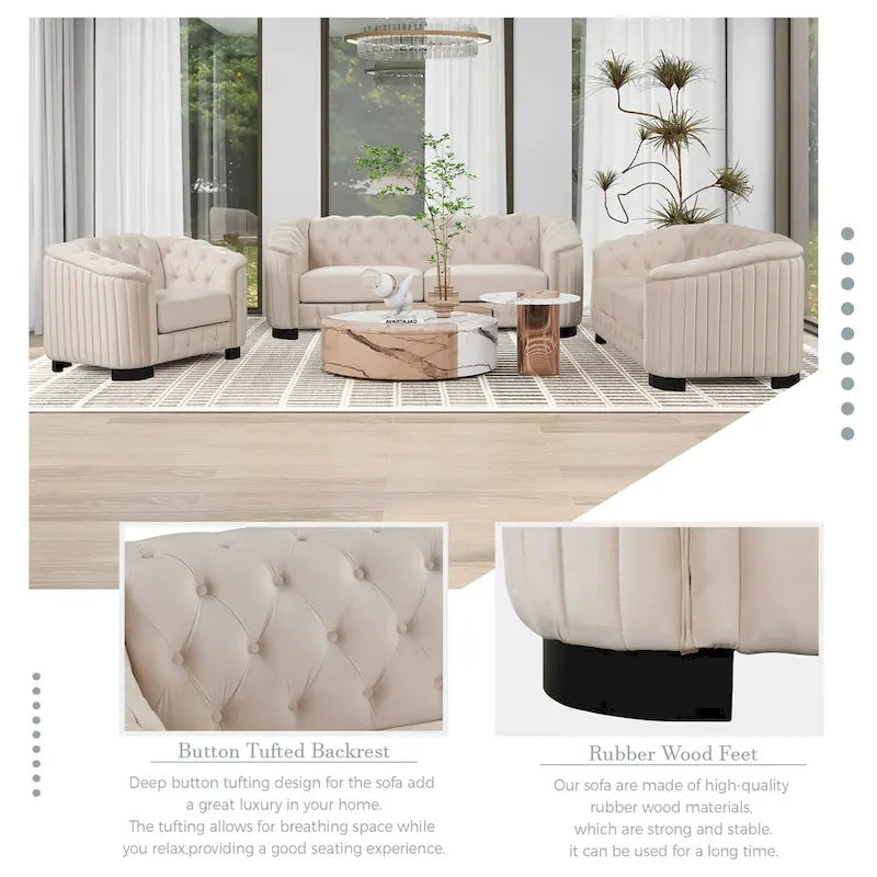 64.3 samtbezogenes Zweisitzersofa, modernes Loveseat mit dicker abnehmbarer Sitzauflage, 2-Personen-Sofa