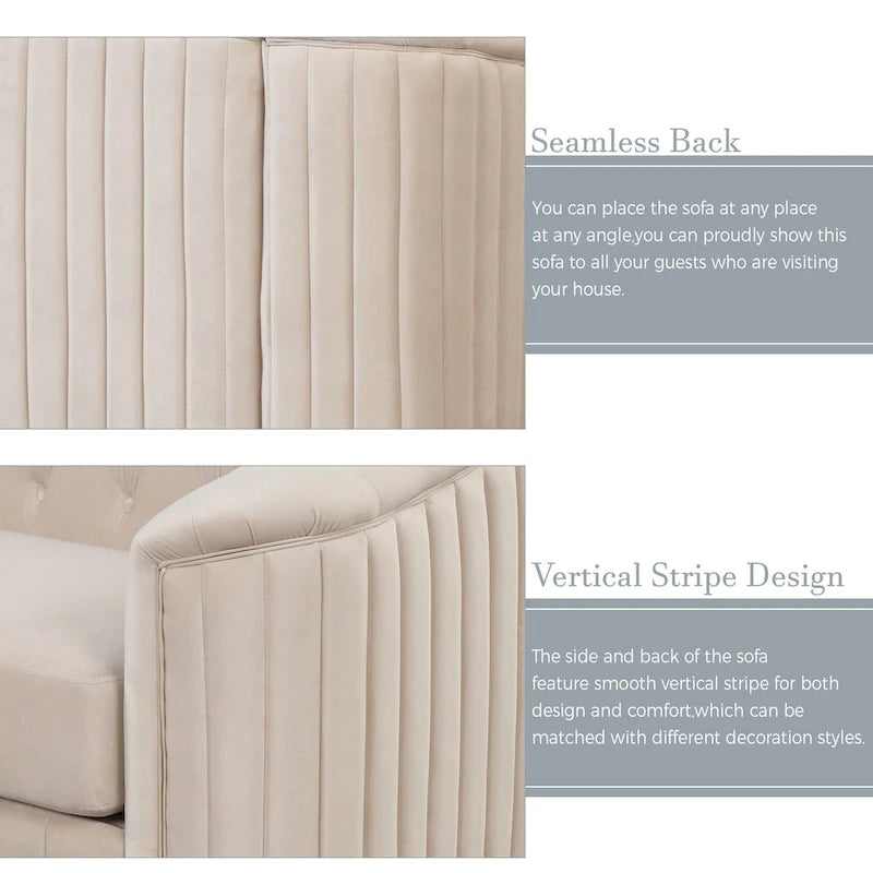 64.3 samtbezogenes Zweisitzersofa, modernes Loveseat mit dicker abnehmbarer Sitzauflage, 2-Personen-Sofa