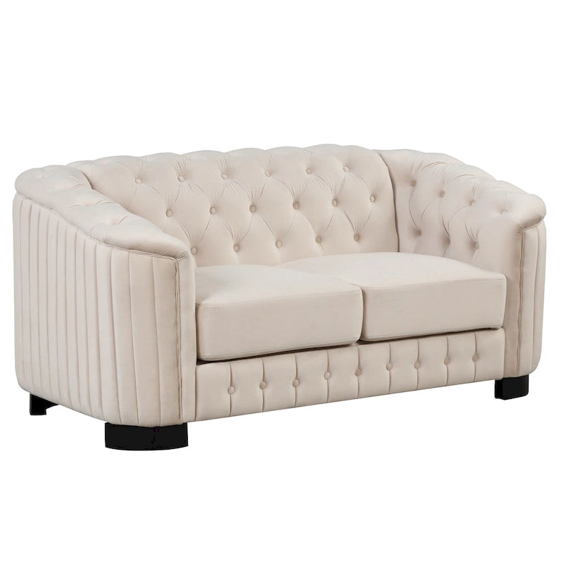 64.3 samtbezogenes Zweisitzersofa, modernes Loveseat mit dicker abnehmbarer Sitzauflage, 2-Personen-Sofa