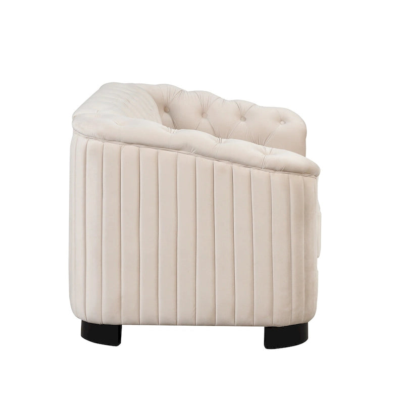 64.3 samtbezogenes Zweisitzersofa, modernes Loveseat mit dicker abnehmbarer Sitzauflage, 2-Personen-Sofa