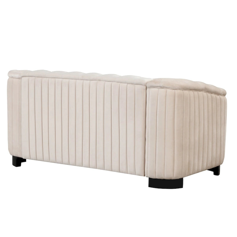 64.3 samtbezogenes Zweisitzersofa, modernes Loveseat mit dicker abnehmbarer Sitzauflage, 2-Personen-Sofa