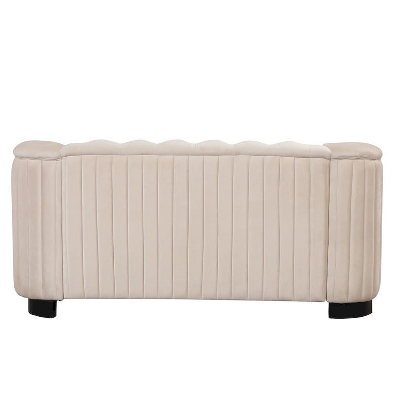 64.3 samtbezogenes Zweisitzersofa, modernes Loveseat mit dicker abnehmbarer Sitzauflage, 2-Personen-Sofa