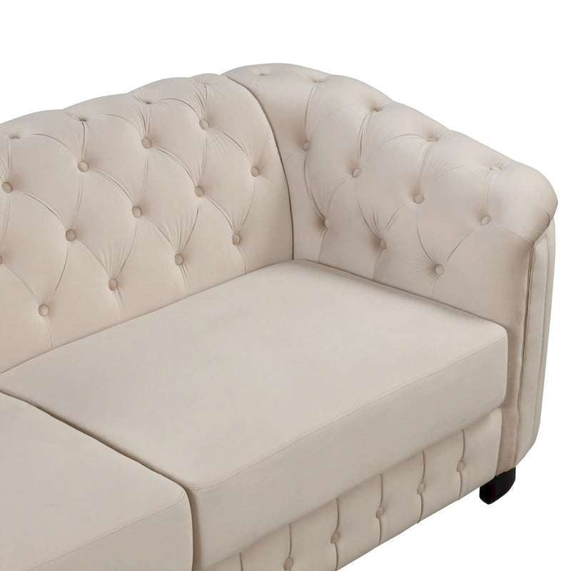 64.3 samtbezogenes Zweisitzersofa, modernes Loveseat mit dicker abnehmbarer Sitzauflage, 2-Personen-Sofa