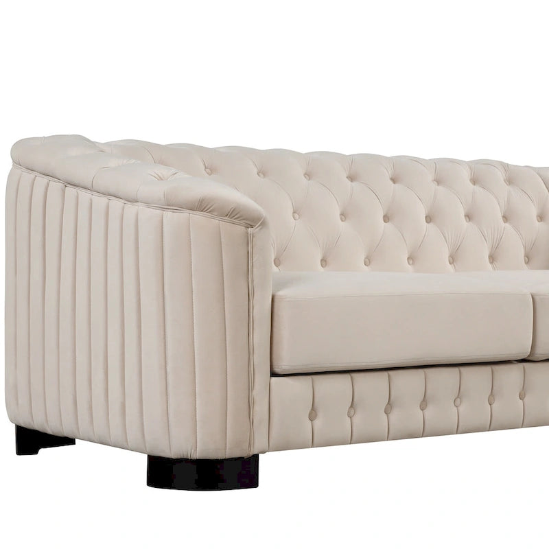 64.3 samtbezogenes Zweisitzersofa, modernes Loveseat mit dicker abnehmbarer Sitzauflage, 2-Personen-Sofa