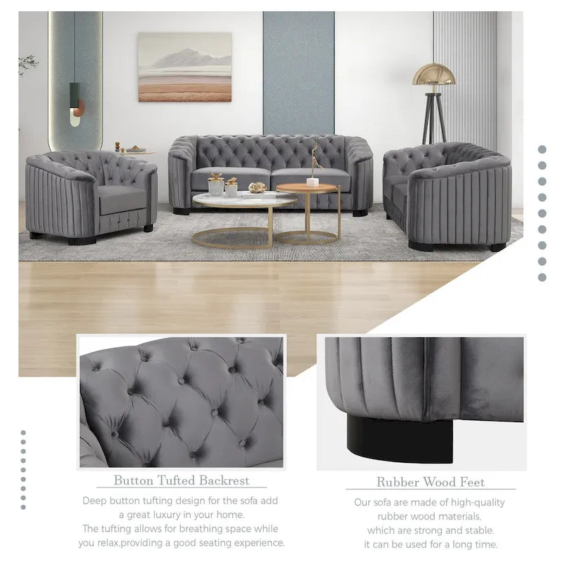 64.3 samtbezogenes Zweisitzersofa, modernes Loveseat mit dicker abnehmbarer Sitzauflage, 2-Personen-Sofa