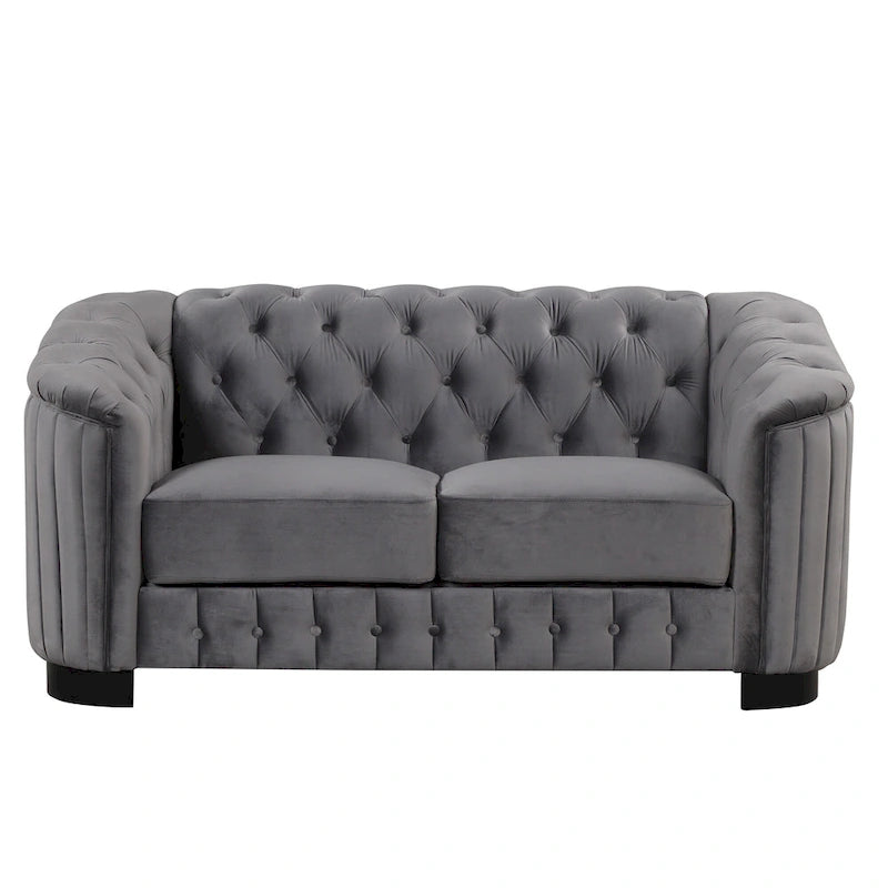 64.3 samtbezogenes Zweisitzersofa, modernes Loveseat mit dicker abnehmbarer Sitzauflage, 2-Personen-Sofa