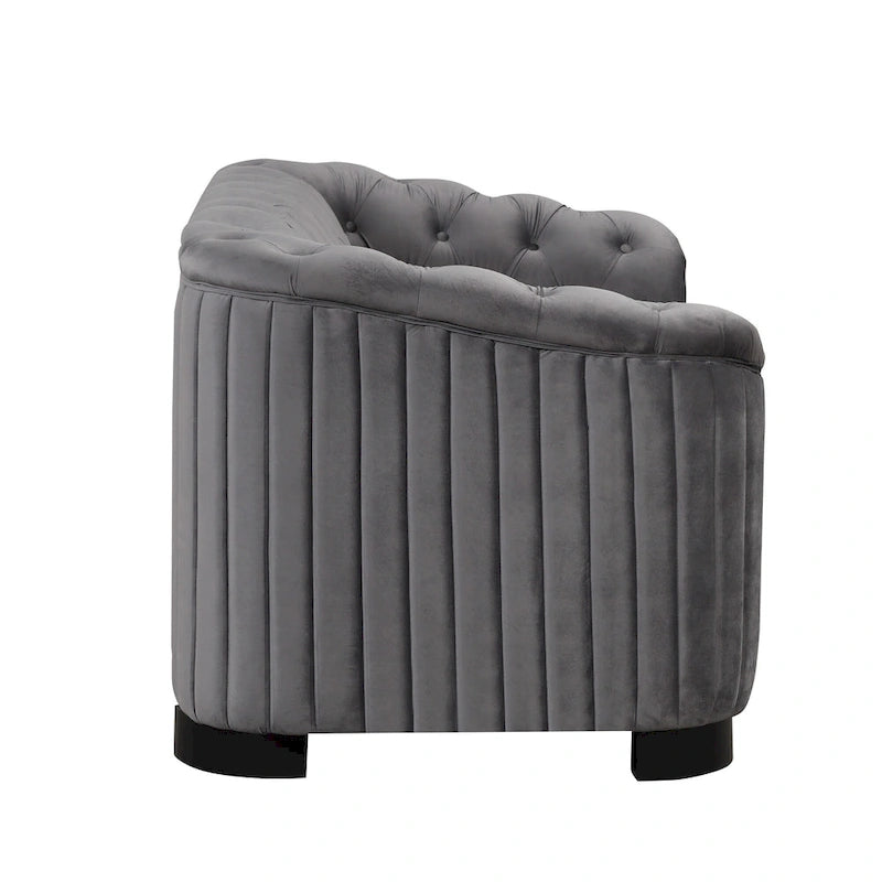 64.3 samtbezogenes Zweisitzersofa, modernes Loveseat mit dicker abnehmbarer Sitzauflage, 2-Personen-Sofa