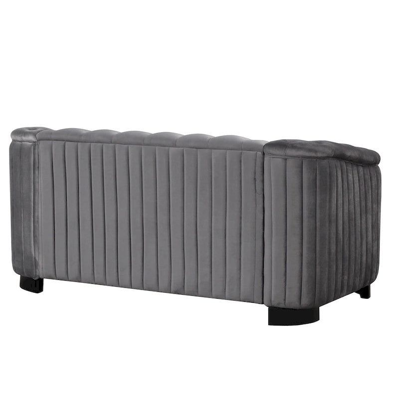 64.3 samtbezogenes Zweisitzersofa, modernes Loveseat mit dicker abnehmbarer Sitzauflage, 2-Personen-Sofa