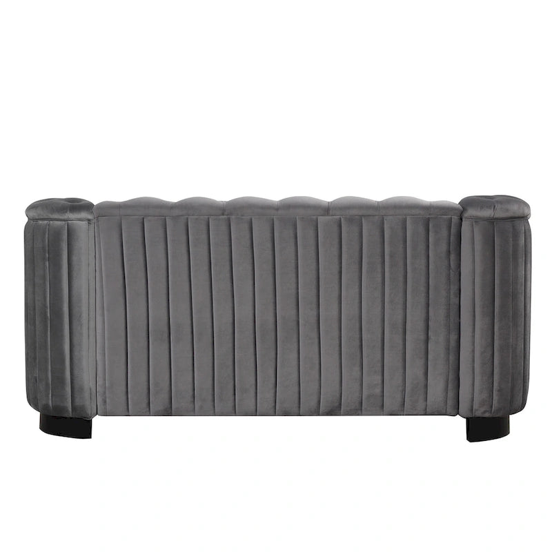 64.3 samtbezogenes Zweisitzersofa, modernes Loveseat mit dicker abnehmbarer Sitzauflage, 2-Personen-Sofa