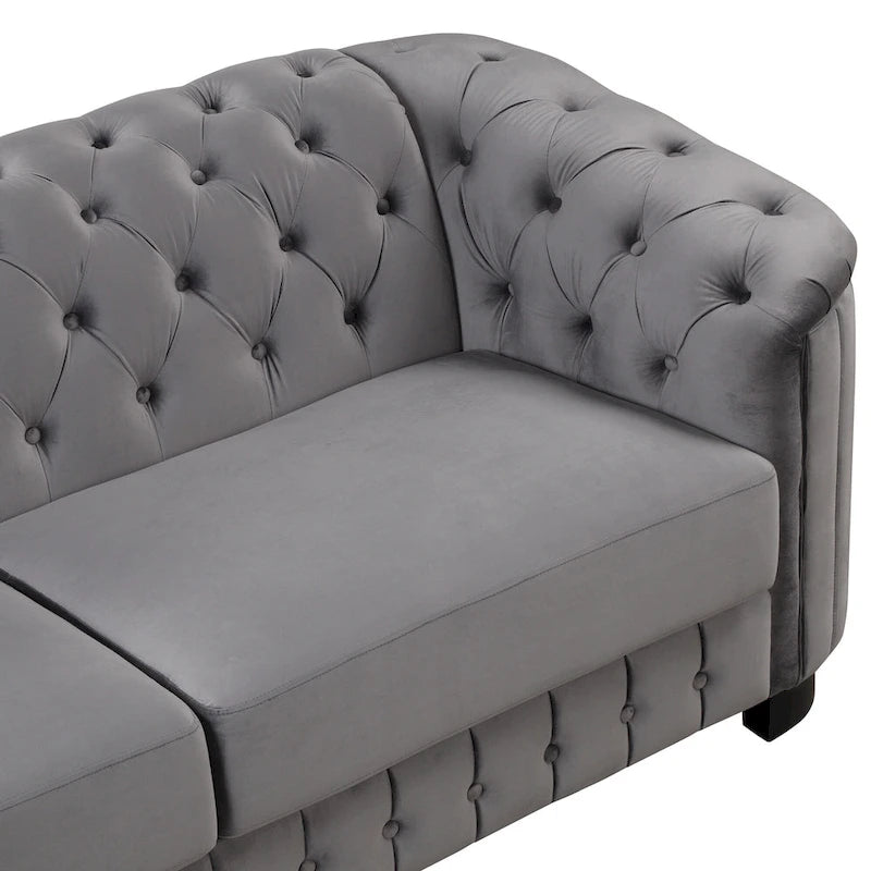 64.3 samtbezogenes Zweisitzersofa, modernes Loveseat mit dicker abnehmbarer Sitzauflage, 2-Personen-Sofa
