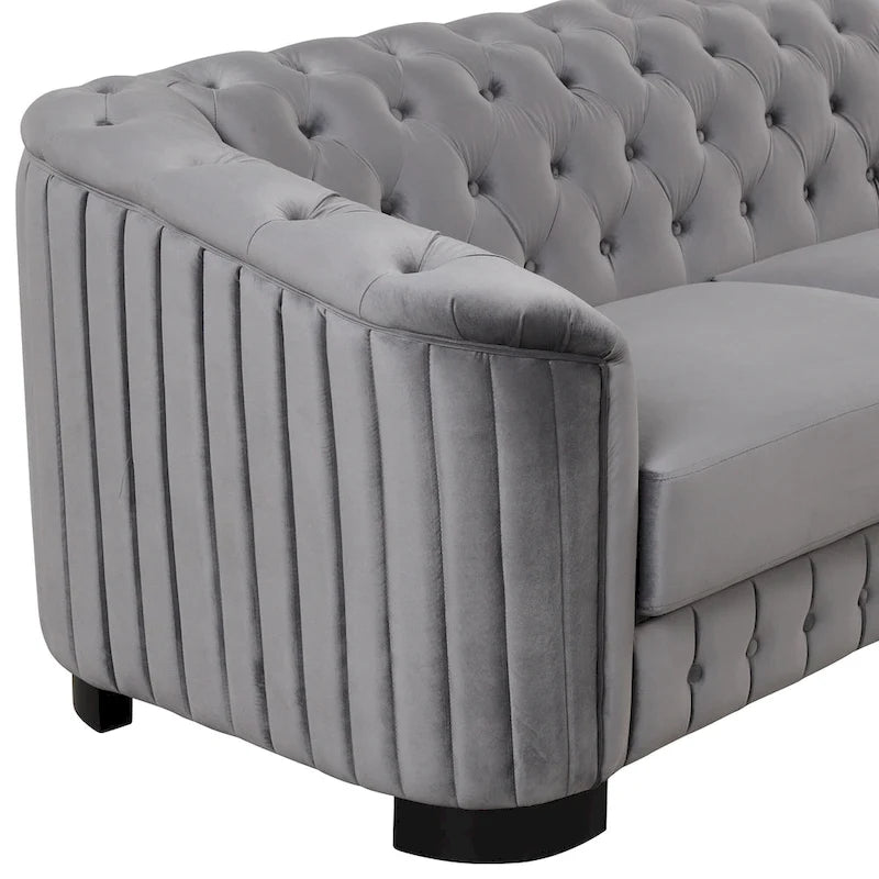 64.3 samtbezogenes Zweisitzersofa, modernes Loveseat mit dicker abnehmbarer Sitzauflage, 2-Personen-Sofa