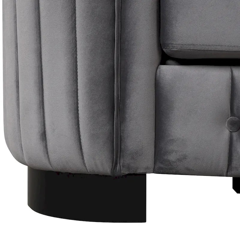 64.3 samtbezogenes Zweisitzersofa, modernes Loveseat mit dicker abnehmbarer Sitzauflage, 2-Personen-Sofa