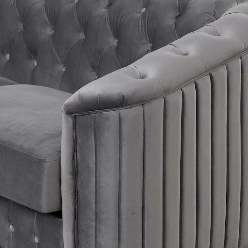 64.3 samtbezogenes Zweisitzersofa, modernes Loveseat mit dicker abnehmbarer Sitzauflage, 2-Personen-Sofa