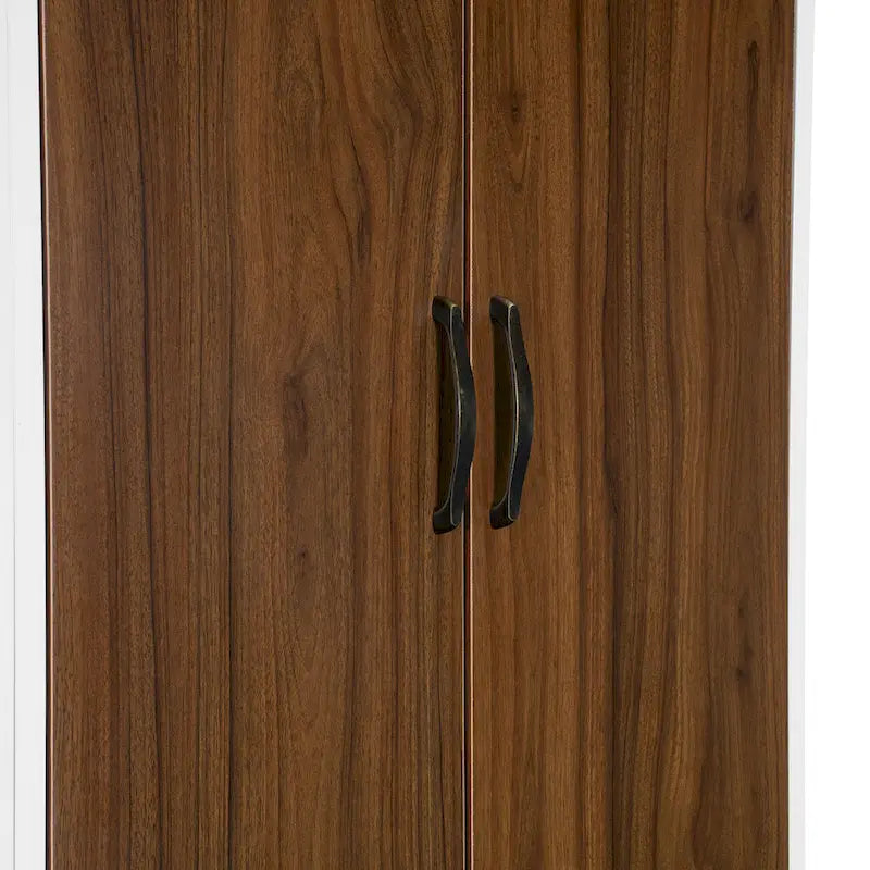 Schrankbett mit Kleiderschrank, Schubladen, LED-Beleuchtung und Schreibtisch