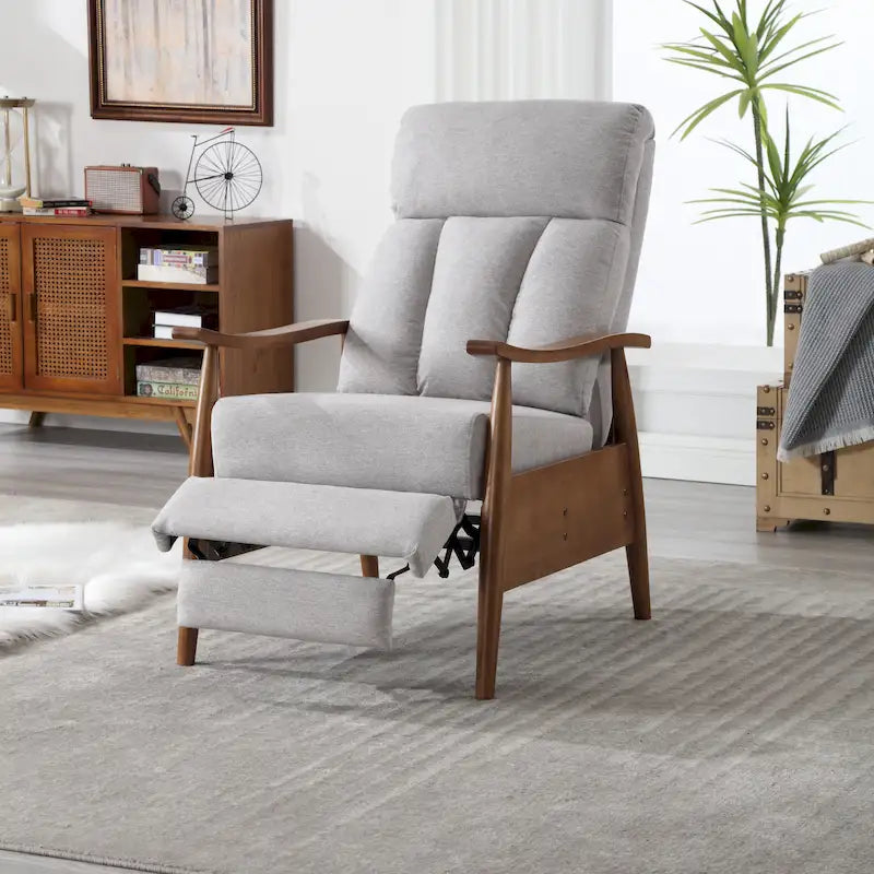 Relaxsessel aus PU-Leder, Akzentsessel aus Massivholz für das Wohnzimmer