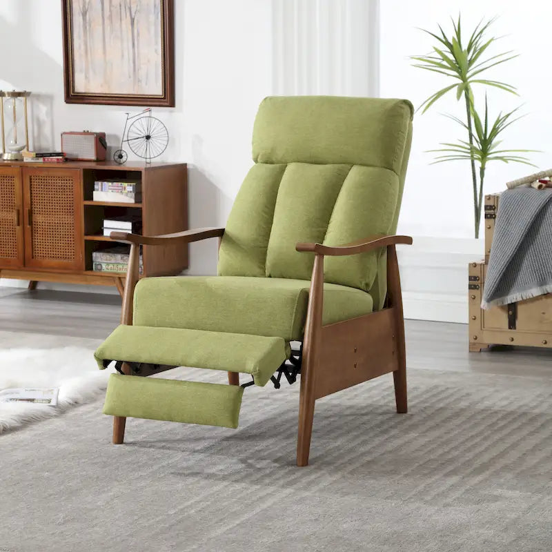 Relaxsessel aus PU-Leder, Akzentsessel aus Massivholz für das Wohnzimmer