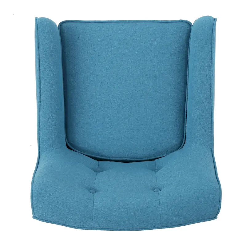 Moderner gepolsterter Armlehnstuhl 25 mit Knopfheftung und Gummiholzbeinen für das Wohnzimmer