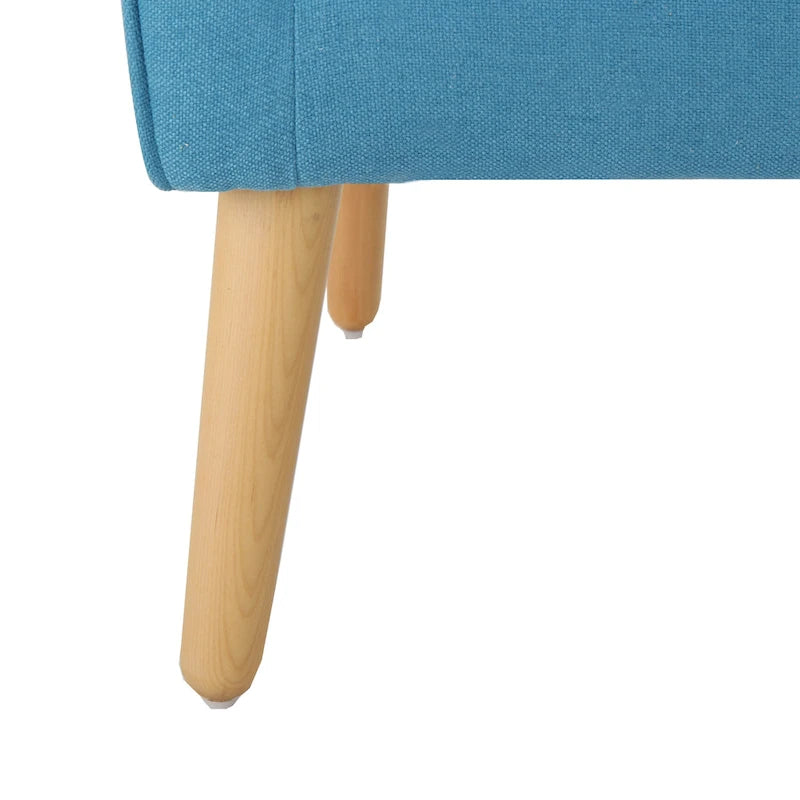 Moderner gepolsterter Armlehnstuhl 25 mit Knopfheftung und Gummiholzbeinen für das Wohnzimmer