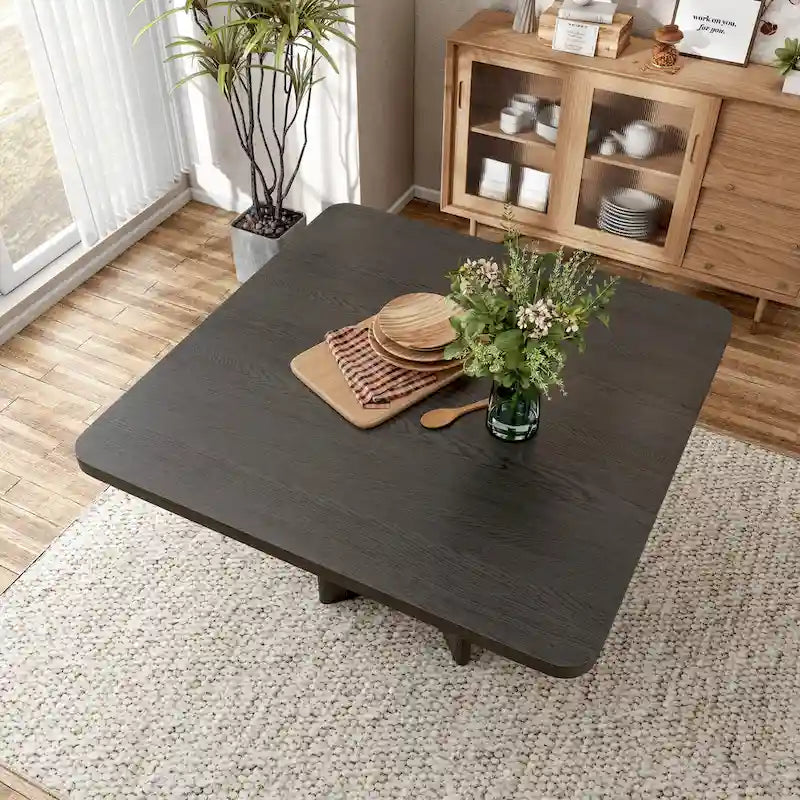 Moderner quadratischer Esstisch aus Massivholz in Thekenhöhe, 54 Zoll