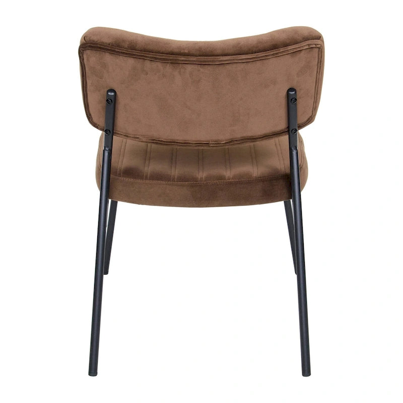 Set of 2 Velvet Accent Chairs with Velvet Upholstery & Sturdy Metal Frame for Home Office Lounge Living Room