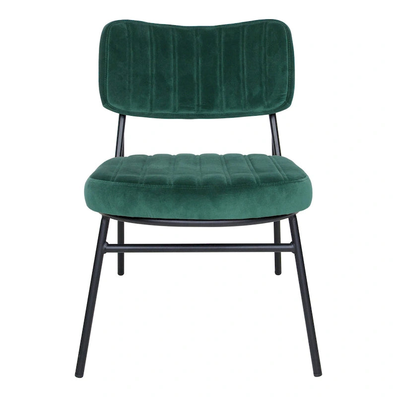 Set of 2 Velvet Accent Chairs with Velvet Upholstery & Sturdy Metal Frame for Home Office Lounge Living Room