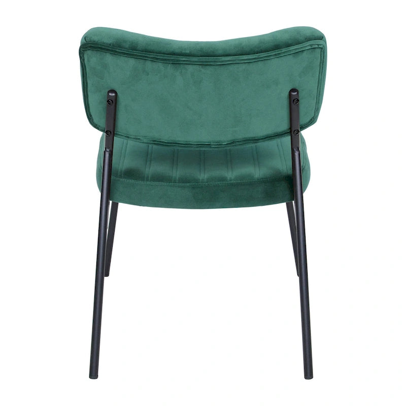 Set of 2 Velvet Accent Chairs with Velvet Upholstery & Sturdy Metal Frame for Home Office Lounge Living Room