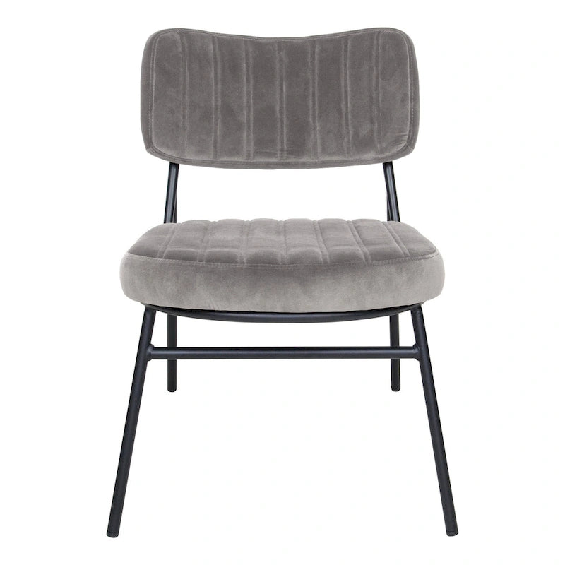 Set of 2 Velvet Accent Chairs with Velvet Upholstery & Sturdy Metal Frame for Home Office Lounge Living Room