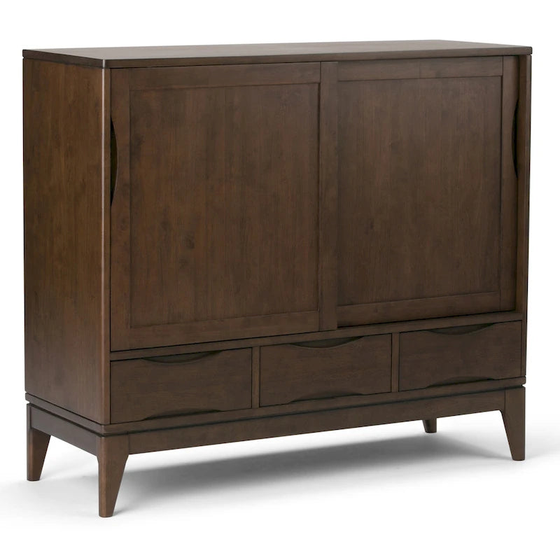 WYKONANA Z LITEGO DREWNA SZAFKA DO PRZECHOWYWANIA W STYLU MID-CENTURY MODERN, O SZEROKOŚCI 48 cali - 48w x 17d x 42 h