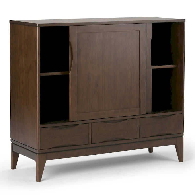 WYKONANA Z LITEGO DREWNA SZAFKA DO PRZECHOWYWANIA W STYLU MID-CENTURY MODERN, O SZEROKOŚCI 48 cali - 48w x 17d x 42 h