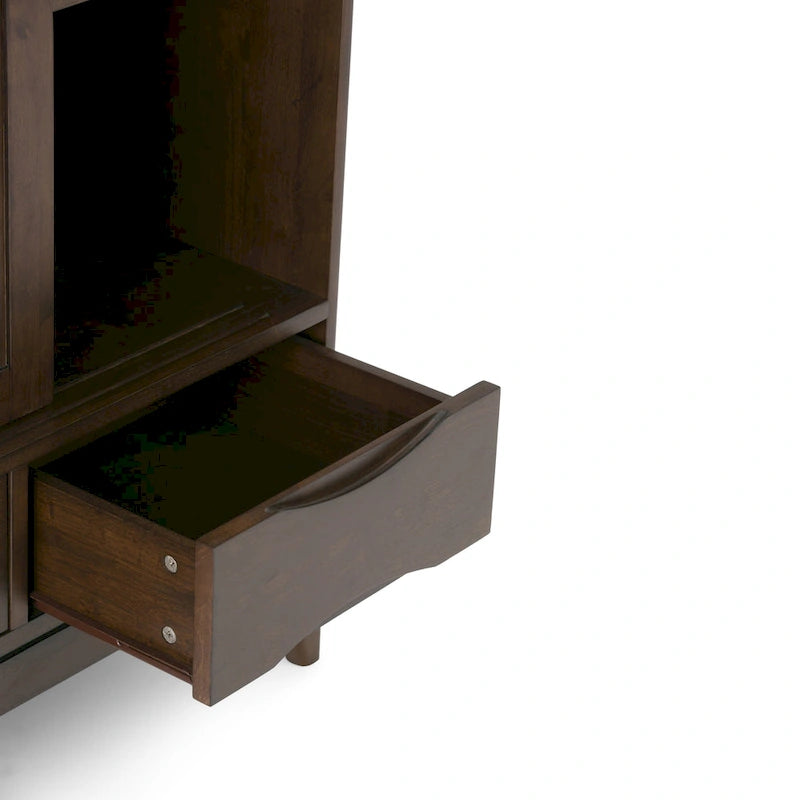 WYKONANA Z LITEGO DREWNA SZAFKA DO PRZECHOWYWANIA W STYLU MID-CENTURY MODERN, O SZEROKOŚCI 48 cali - 48w x 17d x 42 h