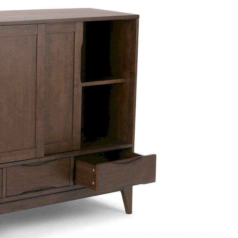 WYKONANA Z LITEGO DREWNA SZAFKA DO PRZECHOWYWANIA W STYLU MID-CENTURY MODERN, O SZEROKOŚCI 48 cali - 48w x 17d x 42 h