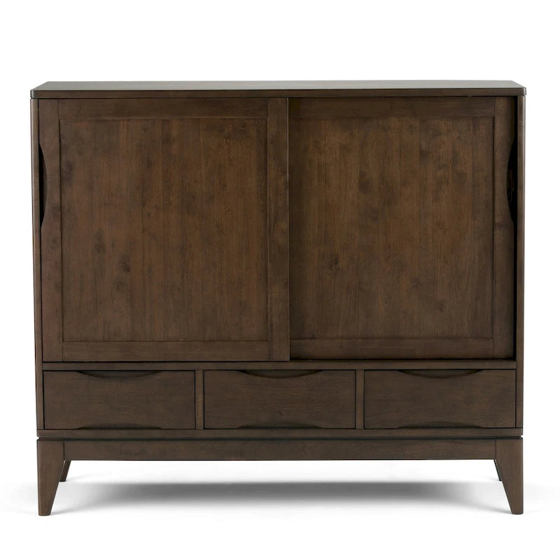 WYKONANA Z LITEGO DREWNA SZAFKA DO PRZECHOWYWANIA W STYLU MID-CENTURY MODERN, O SZEROKOŚCI 48 cali - 48w x 17d x 42 h