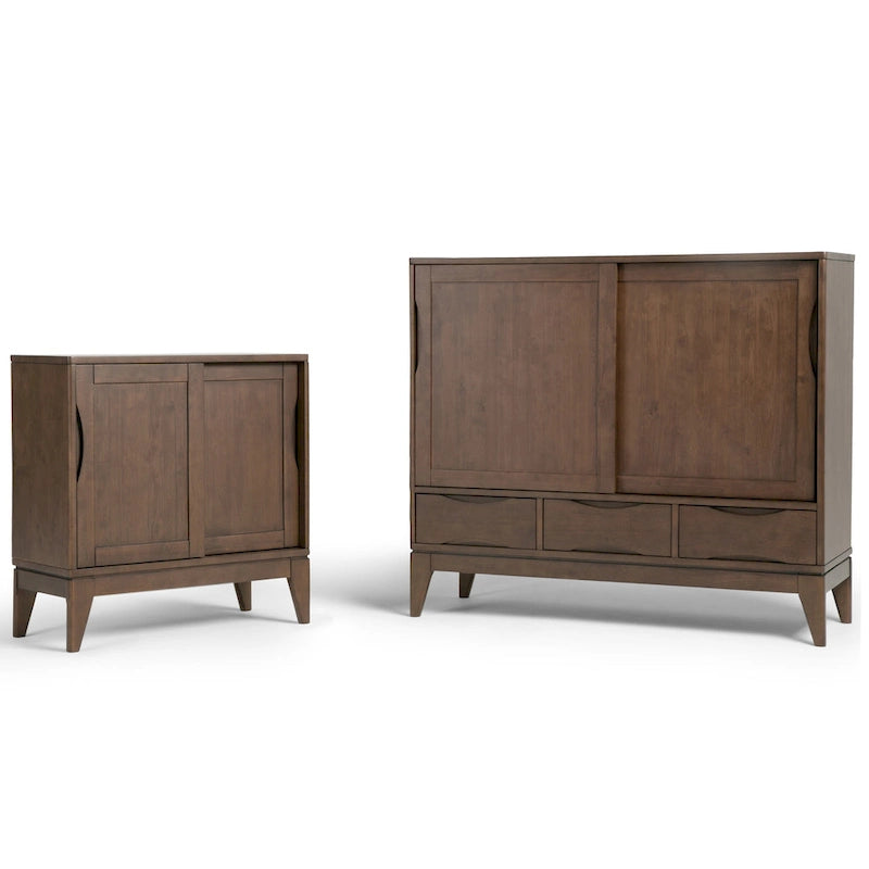 WYKONANA Z LITEGO DREWNA SZAFKA DO PRZECHOWYWANIA W STYLU MID-CENTURY MODERN, O SZEROKOŚCI 48 cali - 48w x 17d x 42 h