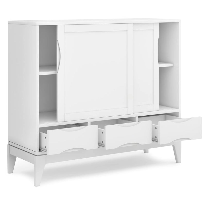 WYKONANA Z LITEGO DREWNA SZAFKA DO PRZECHOWYWANIA W STYLU MID-CENTURY MODERN, O SZEROKOŚCI 48 cali - 48w x 17d x 42 h