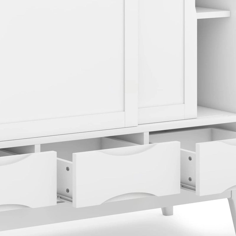 WYKONANA Z LITEGO DREWNA SZAFKA DO PRZECHOWYWANIA W STYLU MID-CENTURY MODERN, O SZEROKOŚCI 48 cali - 48w x 17d x 42 h