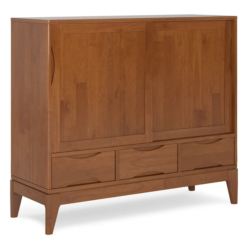 WYKONANA Z LITEGO DREWNA SZAFKA DO PRZECHOWYWANIA W STYLU MID-CENTURY MODERN, O SZEROKOŚCI 48 cali - 48w x 17d x 42 h