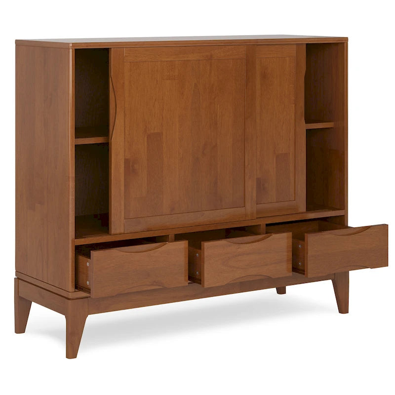WYKONANA Z LITEGO DREWNA SZAFKA DO PRZECHOWYWANIA W STYLU MID-CENTURY MODERN, O SZEROKOŚCI 48 cali - 48w x 17d x 42 h