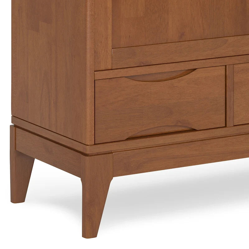 WYKONANA Z LITEGO DREWNA SZAFKA DO PRZECHOWYWANIA W STYLU MID-CENTURY MODERN, O SZEROKOŚCI 48 cali - 48w x 17d x 42 h