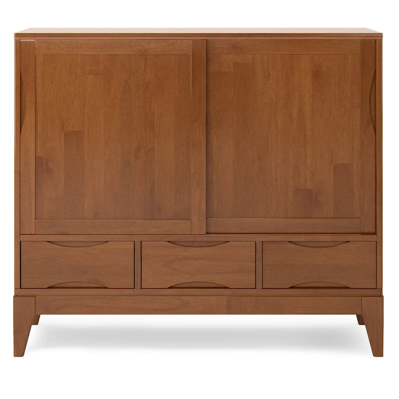 WYKONANA Z LITEGO DREWNA SZAFKA DO PRZECHOWYWANIA W STYLU MID-CENTURY MODERN, O SZEROKOŚCI 48 cali - 48w x 17d x 42 h