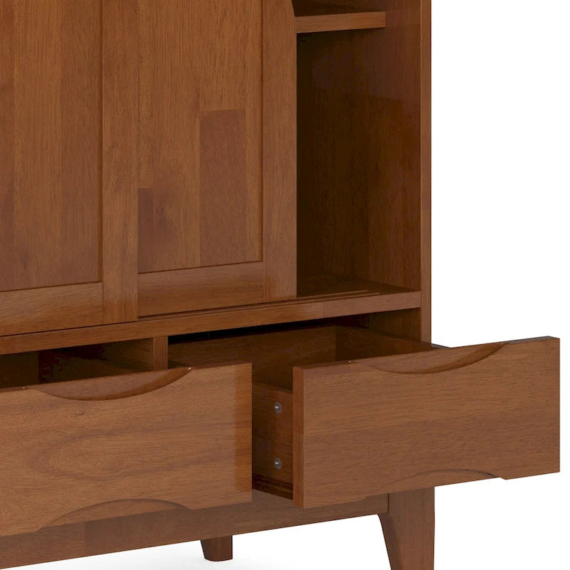 WYKONANA Z LITEGO DREWNA SZAFKA DO PRZECHOWYWANIA W STYLU MID-CENTURY MODERN, O SZEROKOŚCI 48 cali - 48w x 17d x 42 h