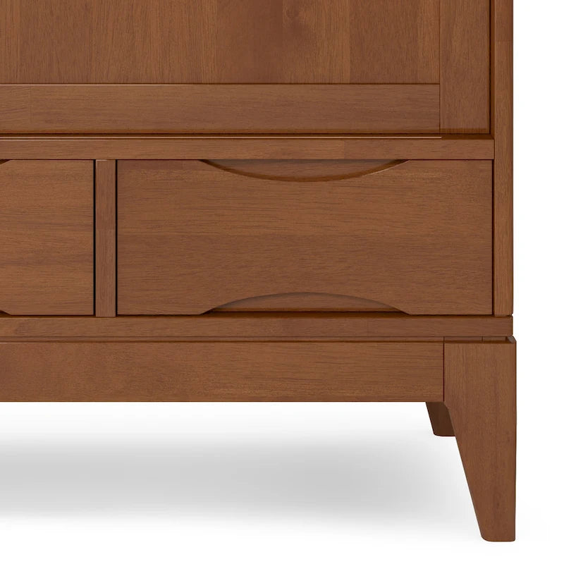 WYKONANA Z LITEGO DREWNA SZAFKA DO PRZECHOWYWANIA W STYLU MID-CENTURY MODERN, O SZEROKOŚCI 48 cali - 48w x 17d x 42 h