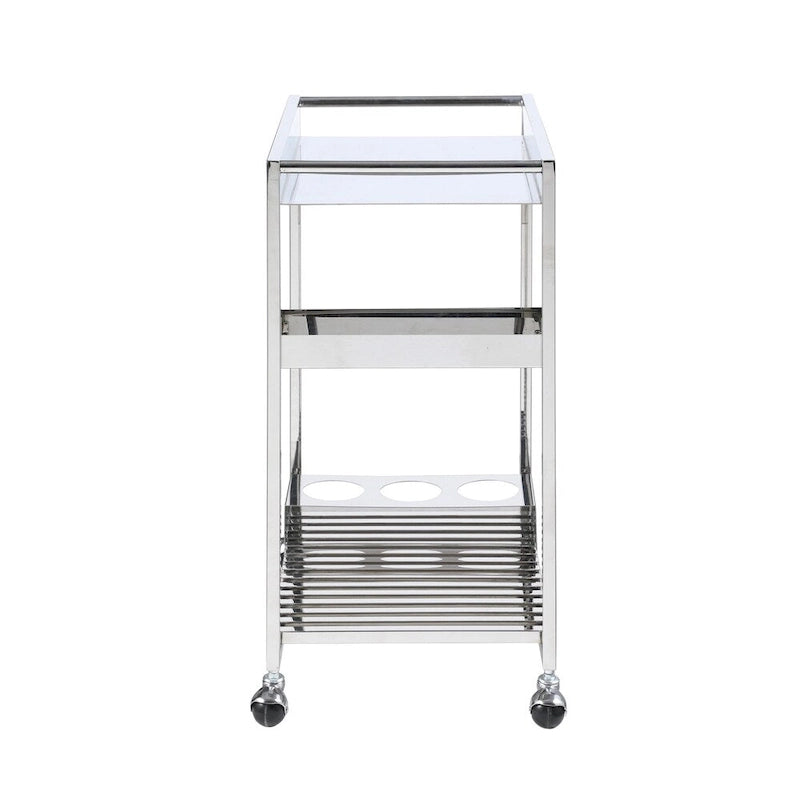Carrello da tè contemporaneo interamente in metallo - N/D