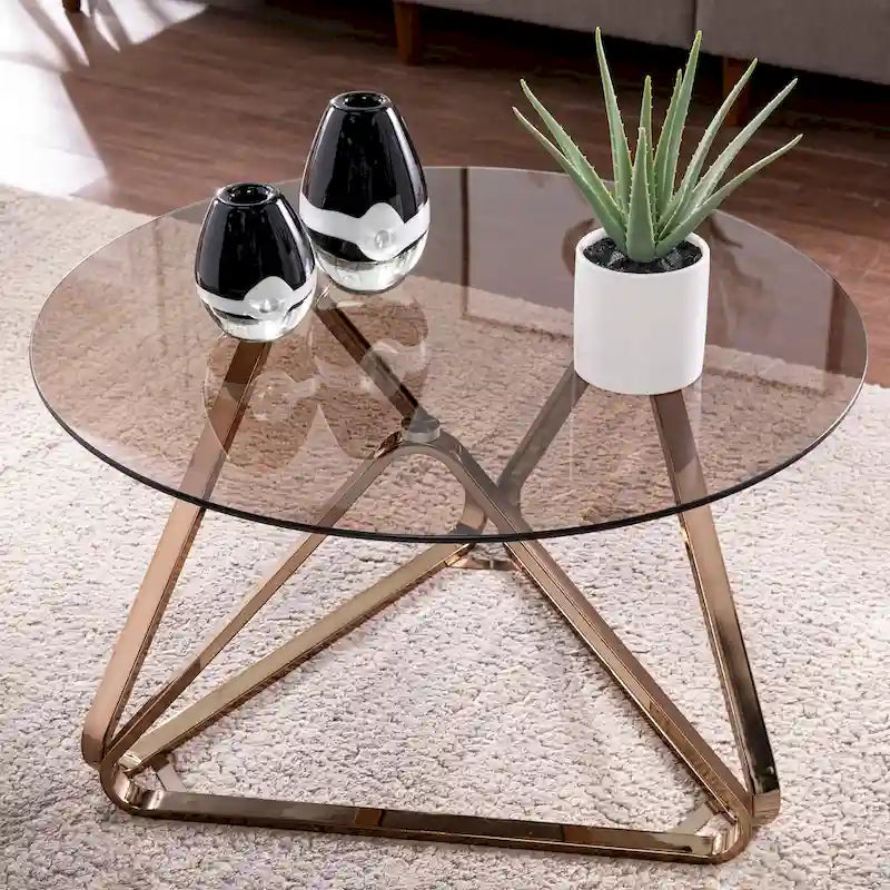 Moderner Couchtisch aus Champagnerglas