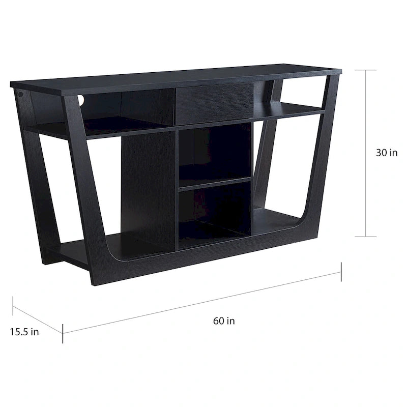 Moderner TV-Konsolentisch mit 6 Fächern und 1 Schublade, 60 Zoll, von