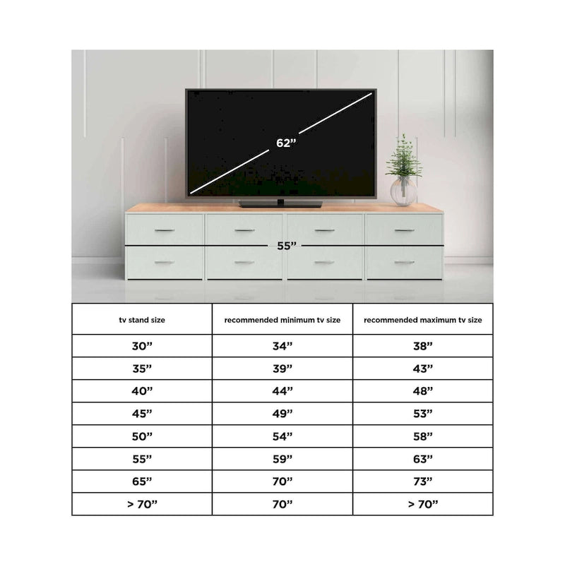 Tv-meubel met houtnerf, 60 inch