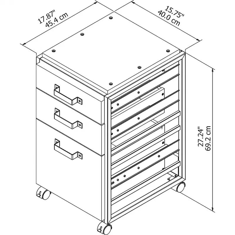 Refinery 3-drawer Mobile File Cabinet