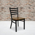 Ladder Back Metal Restaurant Chair - 16.5W x 17D x 32.25H - 16.5W x 17D x 32.25H