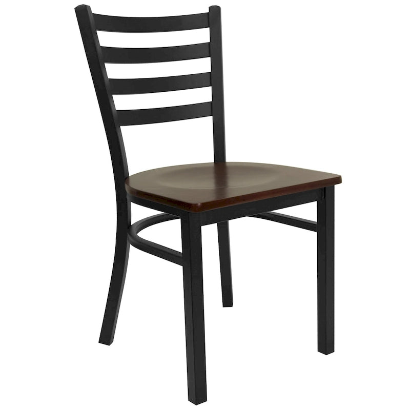 Metall-Restaurantstuhl mit Leiterlehne - 16.5W x 17D x 32.25H - 16.5W x 17D x 32.25H